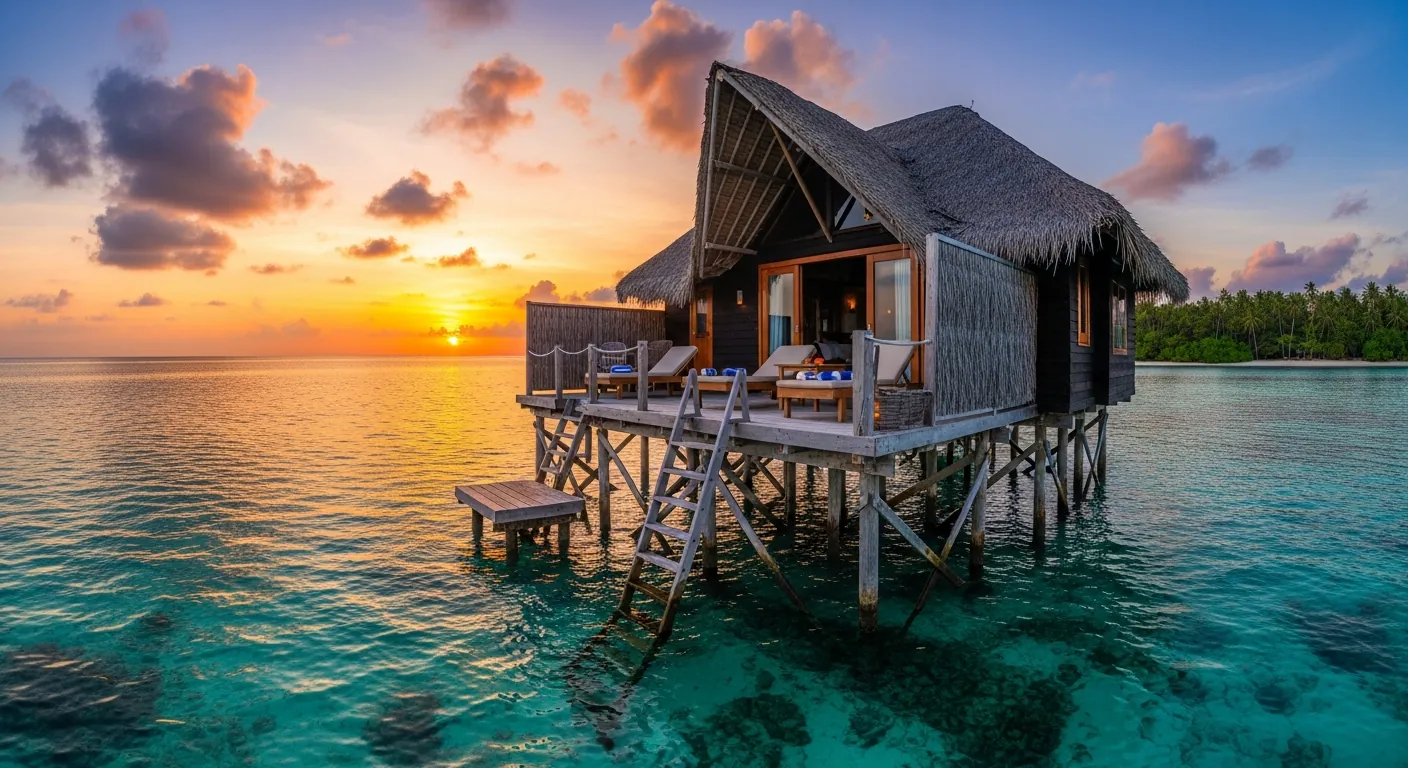 Overwater eco-resort in the Togean Islands